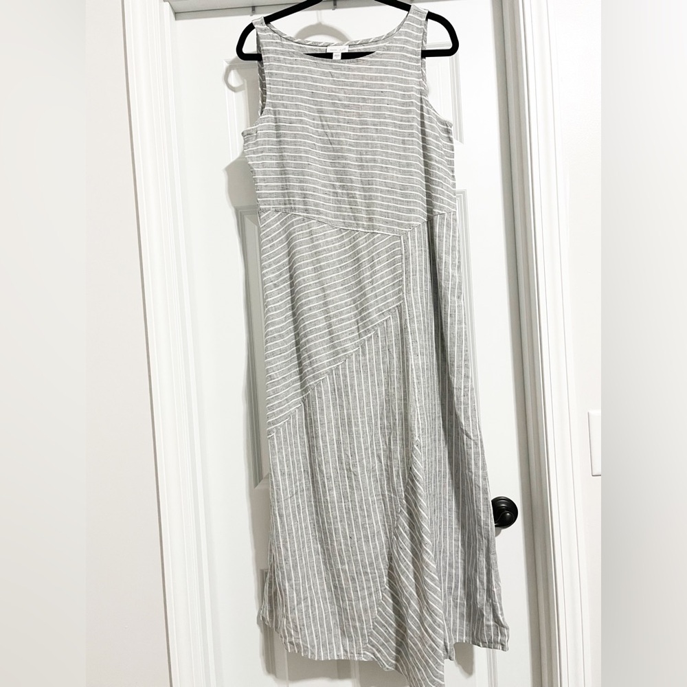 J Jill Love Linen Striped Maxi Dress